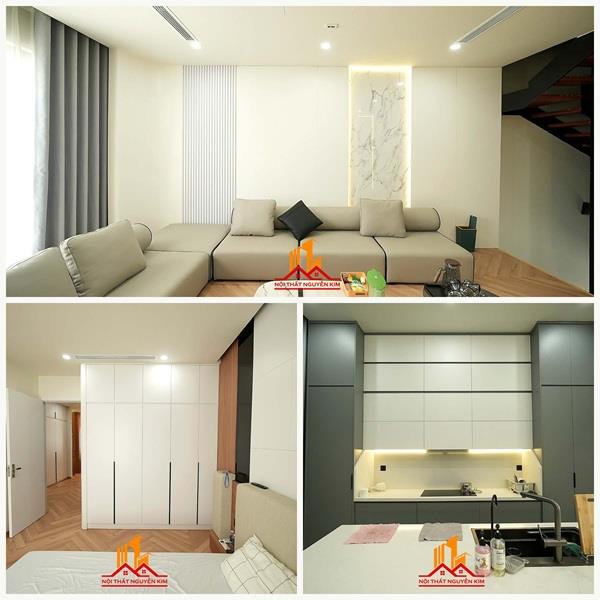 Nội thất full căn gỗ MDF An Cường nhà anh Thìn, Vinhomes Vũ Yên, Hải Phòng