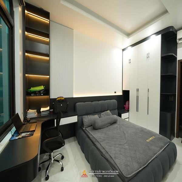 Bàn giao nội thất phòng ngủ nhà phố hiện đại gia đình anh Phong, Kinh Môn
