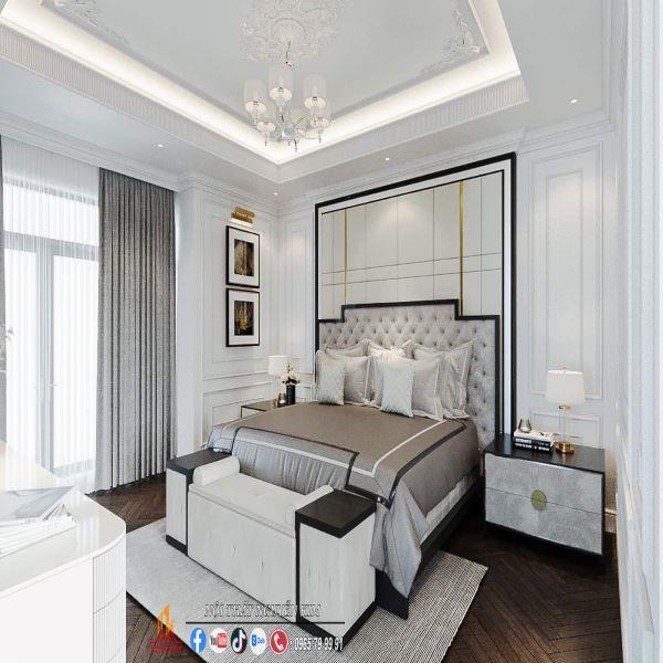 Mẫu phòng ngủ phong cách tân cổ điển cho căn hộ chung cư 200m2