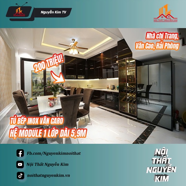     Lý do nên làm tủ bếp inox vân caro hệ module hiện nay?